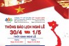 THÔNG BÁO NGHỈ LỄ