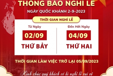 THÔNG BÁO NGHỈ LỄ 2 THÁNG 9